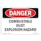 Signmission OSHA Danger Sign, 7" Height, 10" Width, Rigid Plastic, Combustible Dust Explosion Hazard, Landscape OS-DS-P-710-L-1831 - alternate 1